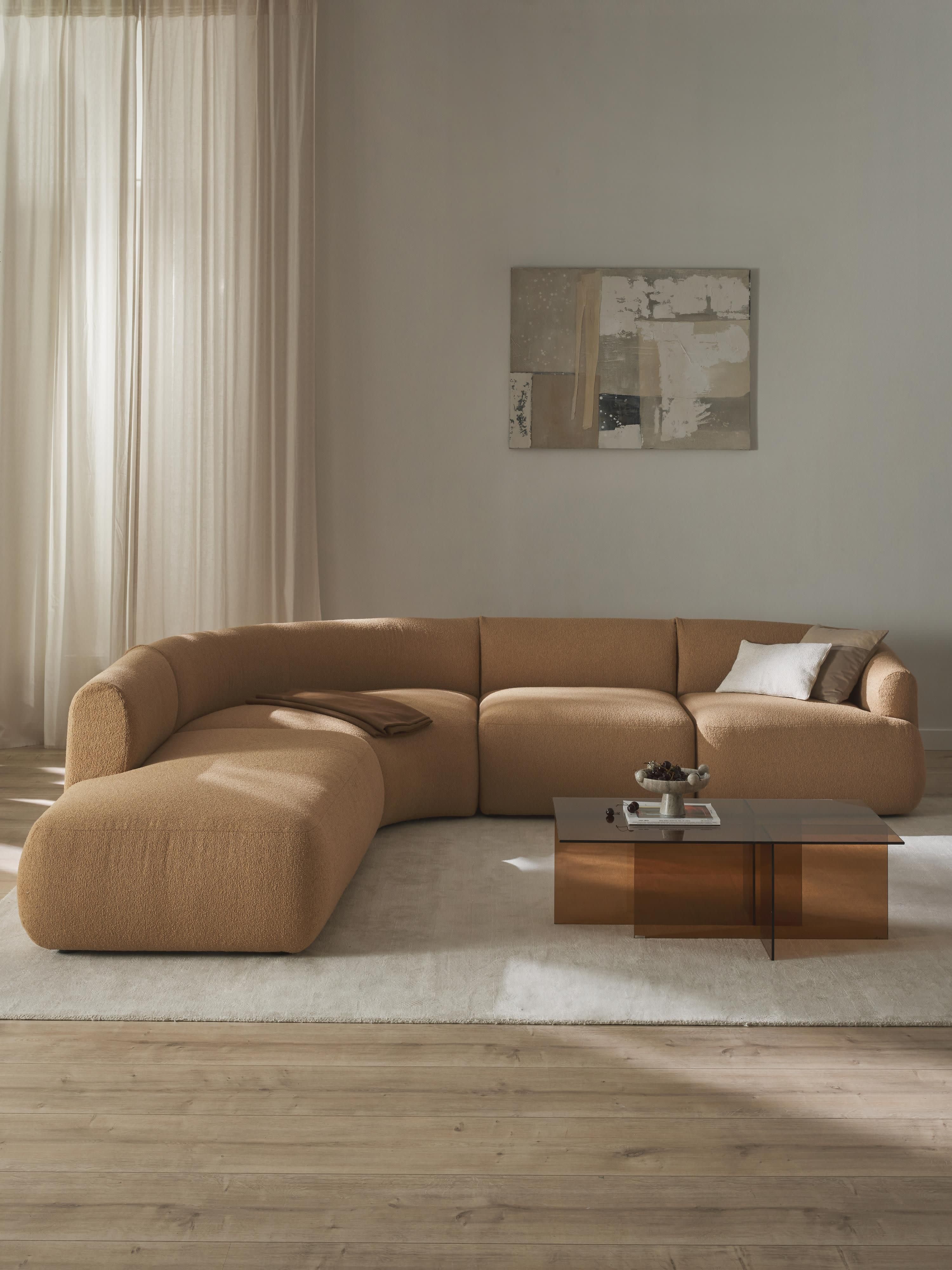 Modulares Bouclé-Ecksofa Sofia (4-Sitzer)