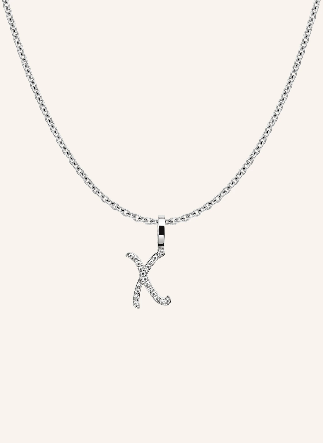 CADA Kette TINY DIAMOND LETTER X