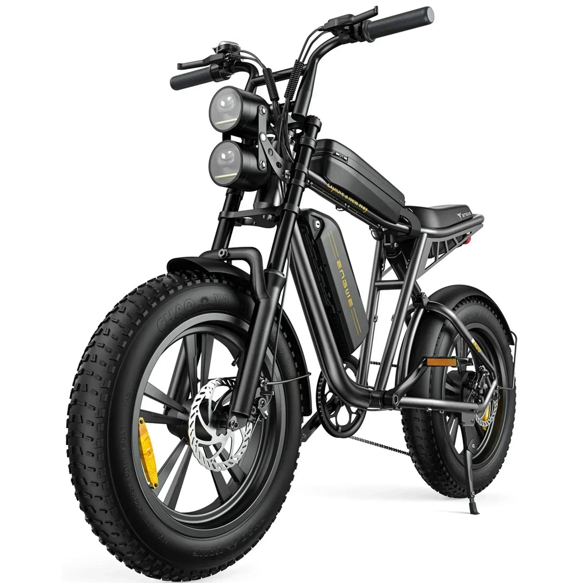 1000W Electric Bike for Adults, Retro-Style, 28mph, 94 Miles Range, 20 Fat Tires, Full Suspension, UL Certified