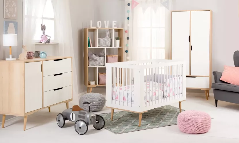 Łóżeczko dziecięce SOFIE 120x60 białe/buk