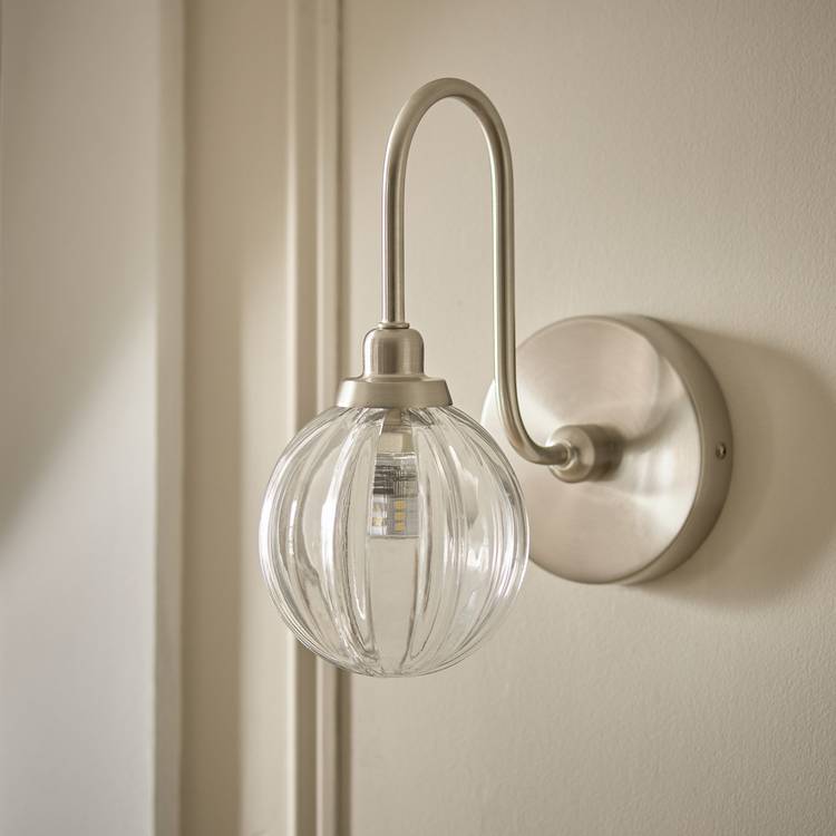 Argos Home Anais Nickel Metal Bathroom Wall Light - Chrome