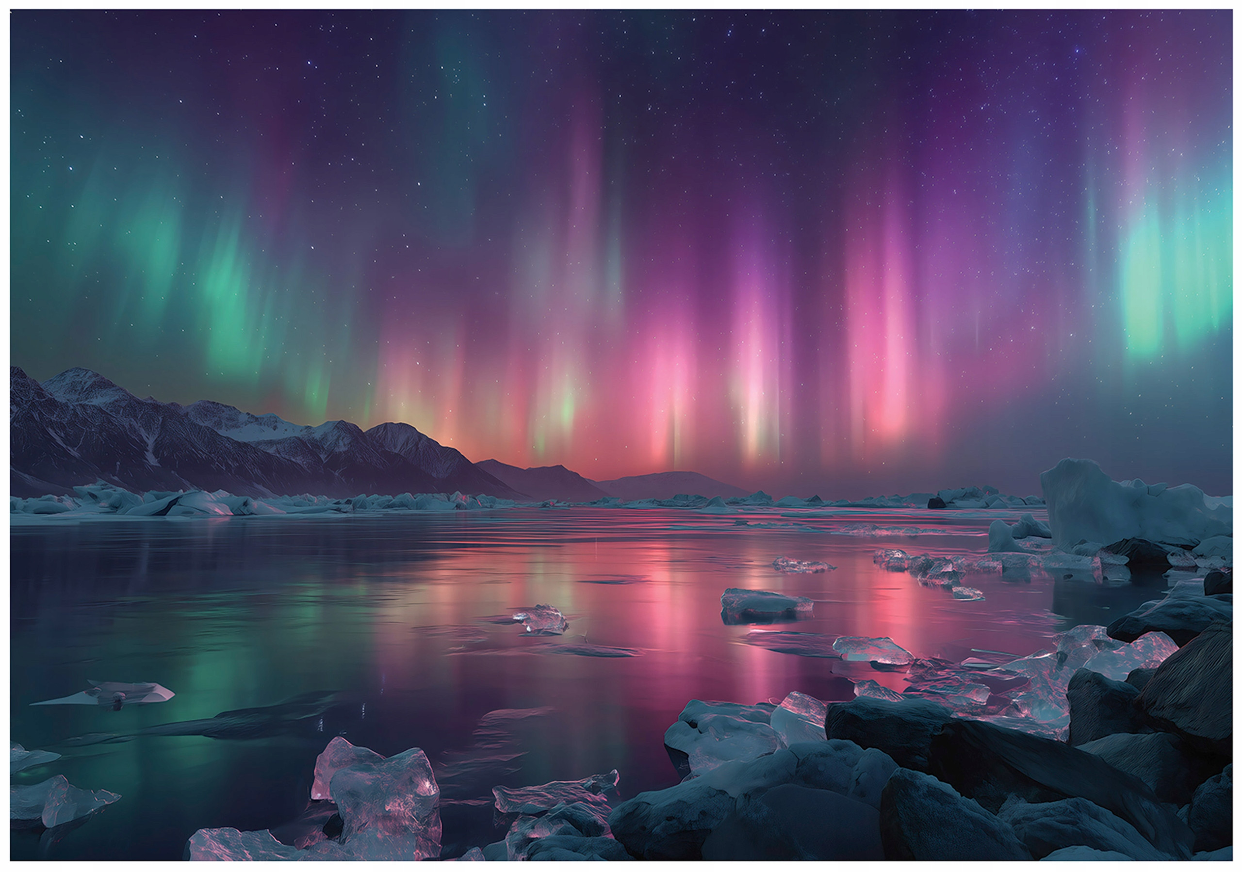 Fototapeta Zorza polarna Fioletowy Na Flizelinie Do Sypialni Salonu 250x175