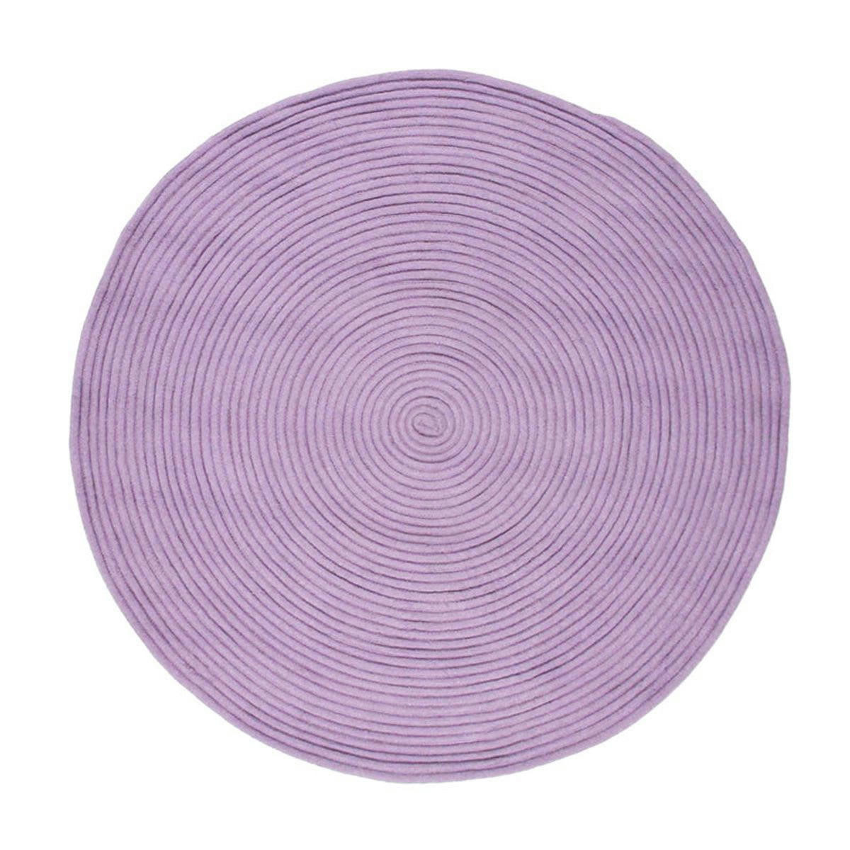 TAM - Tapis en coton réversible effet cordage violet diam.120