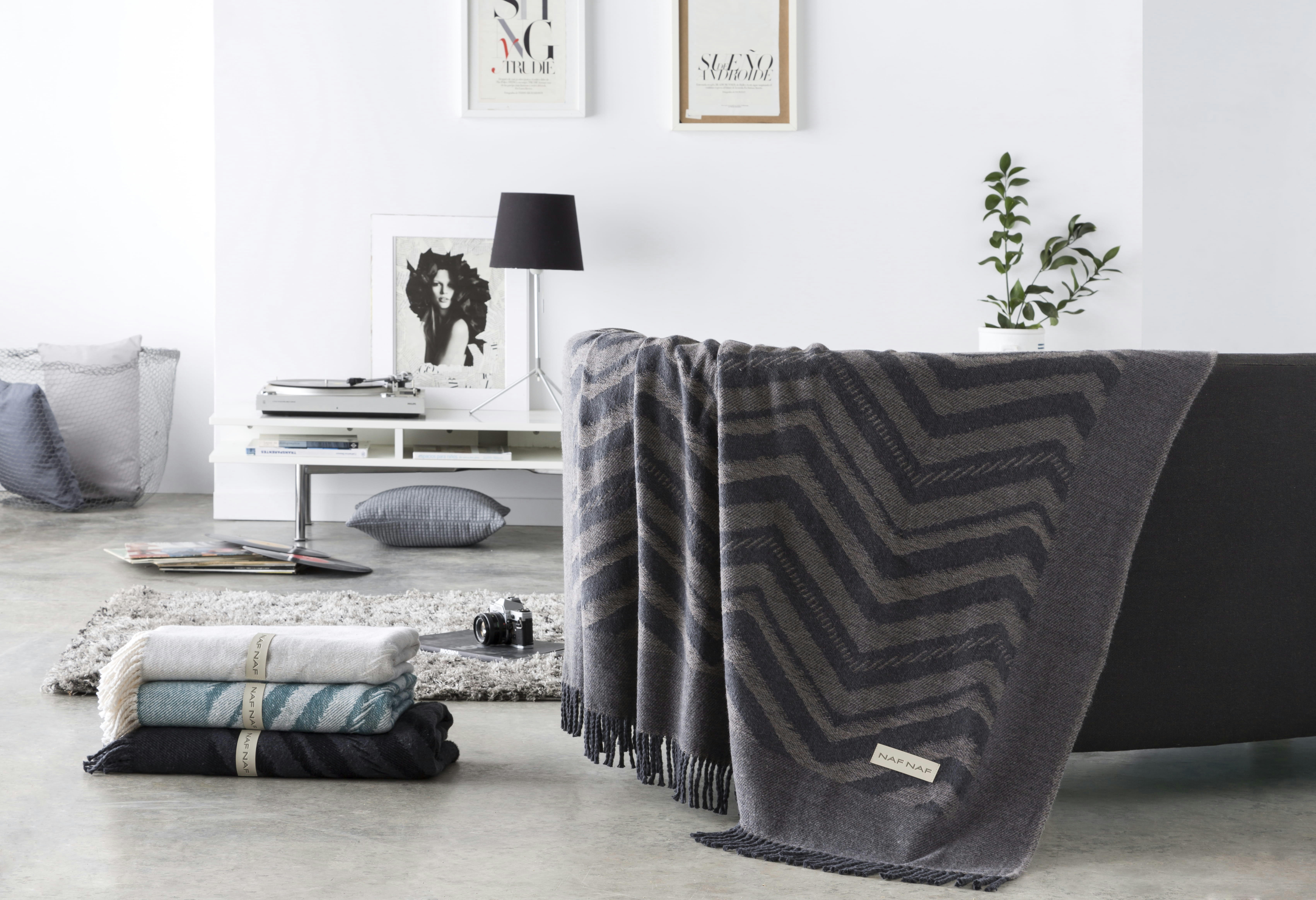 BERCY - Plaid en coton gris perle 130x170