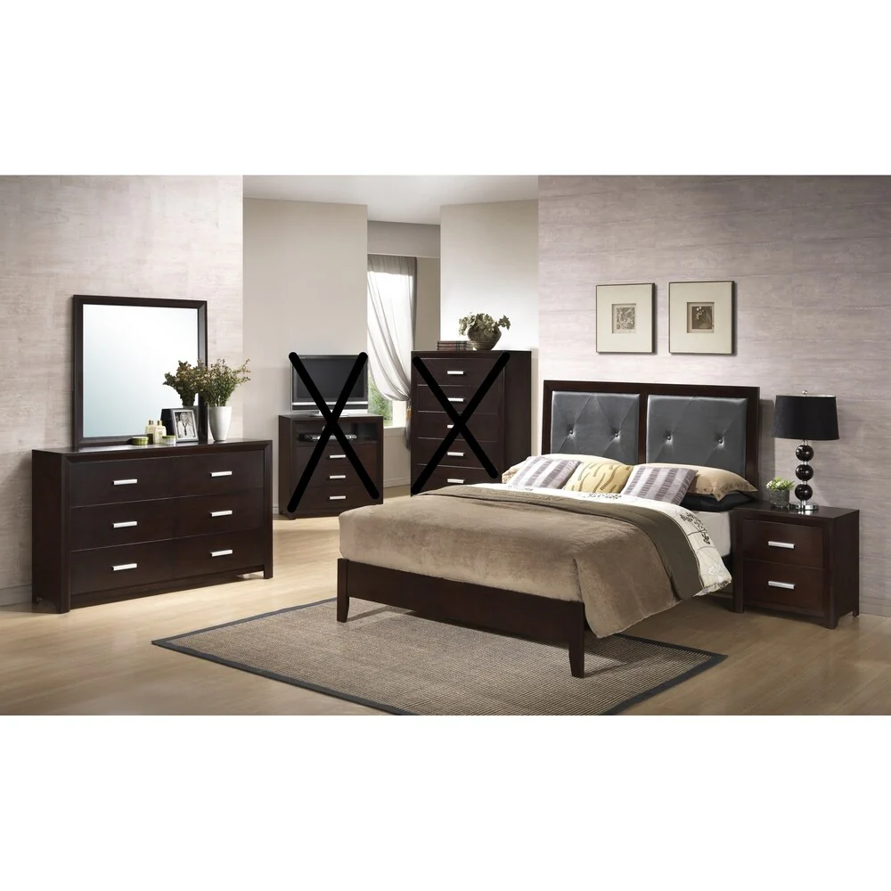 Clean Metro Modern Panel Espresso Twin/Full/Queen/King Bedroom Set