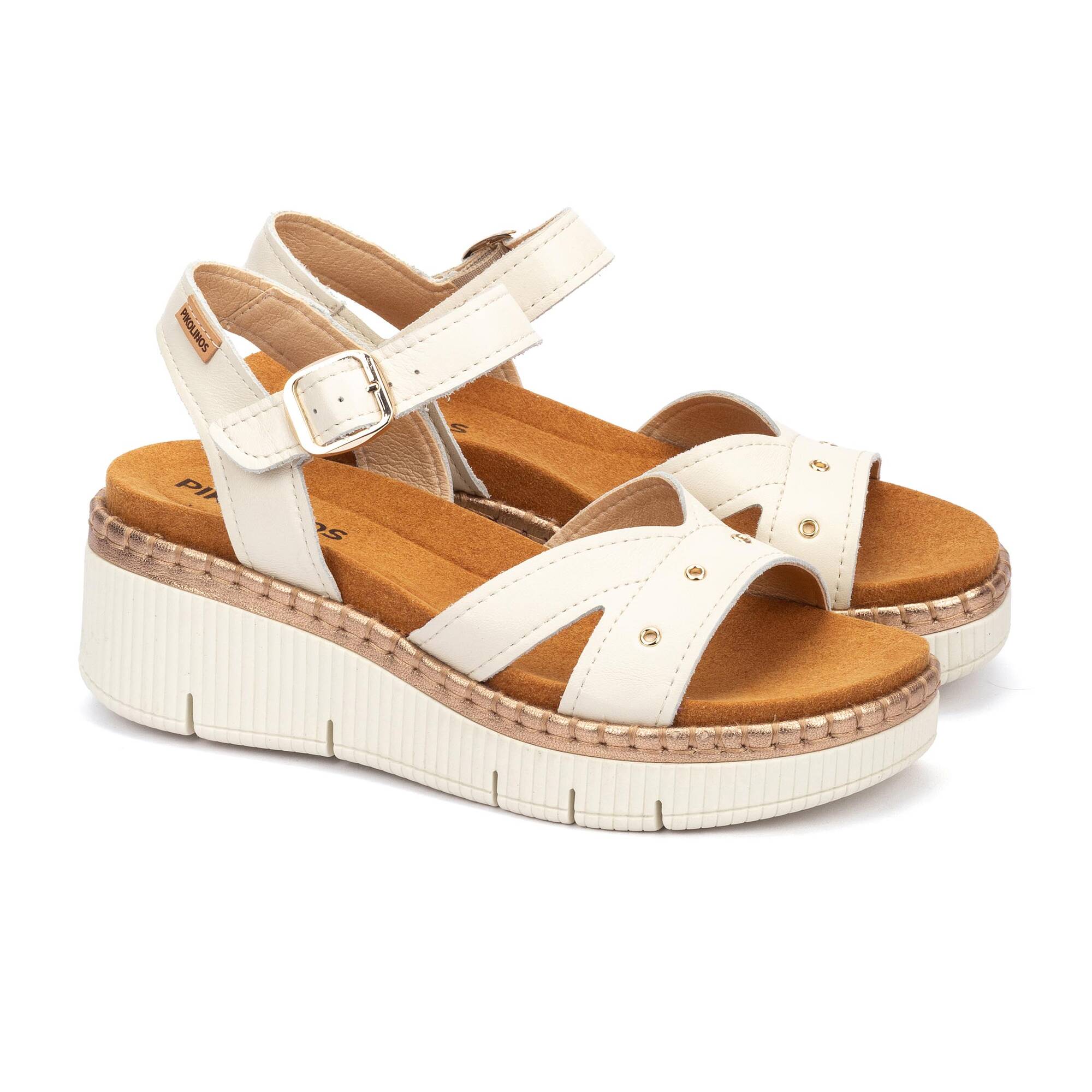 GOMERA - Sandalias de cuña con hebilla para mujer