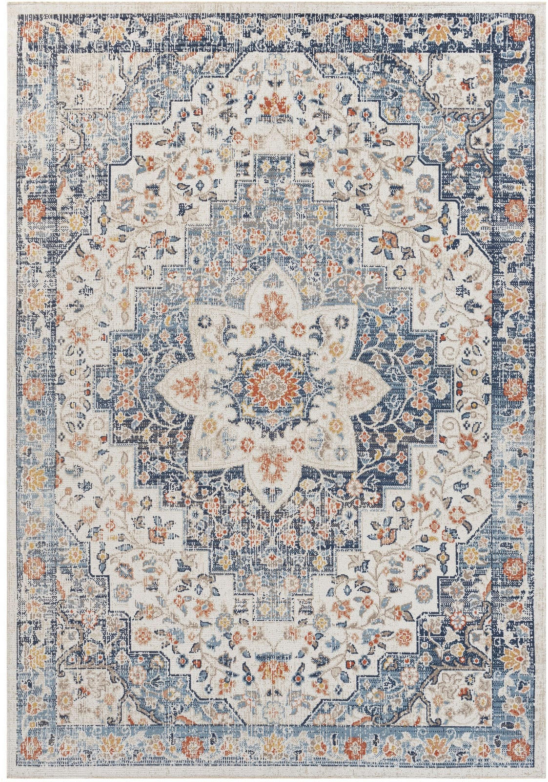 SELMA - Tapis d'Extérieur/Intérieur Bleu/Beige 200x275