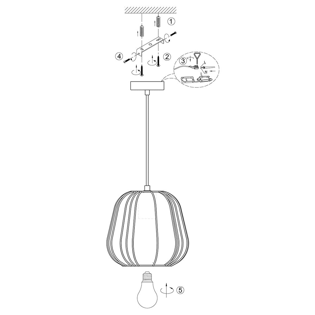 Anne Light & Home Hanglamp Sable Crème Linnen Ø 25cm E27 fitting