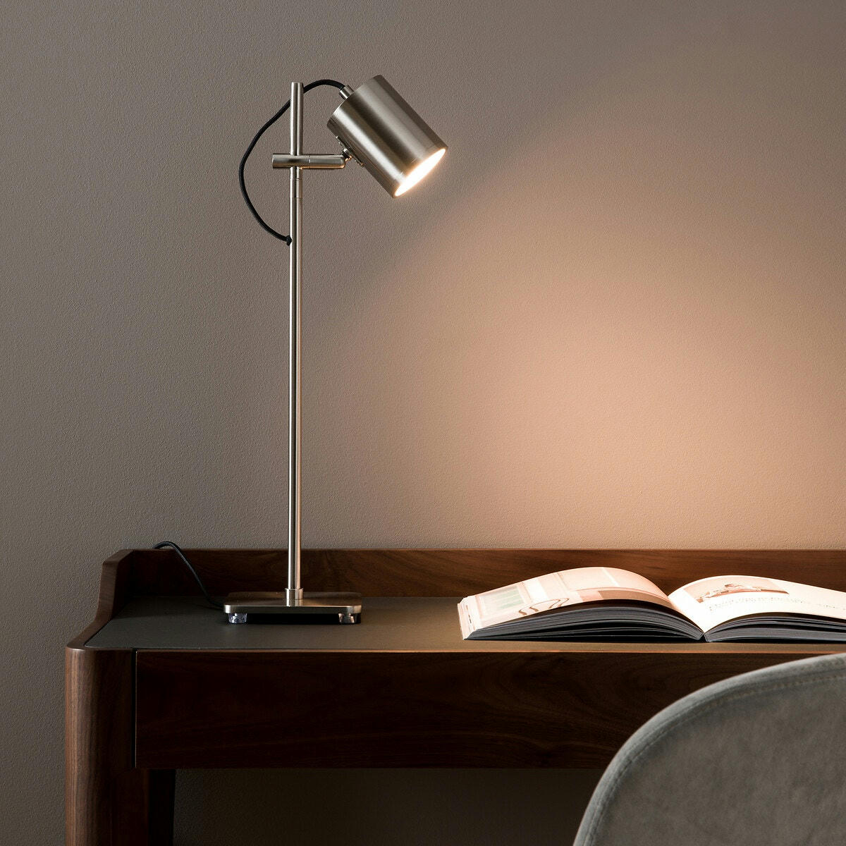 Lampe spot  finition nickel satiné, Girevole