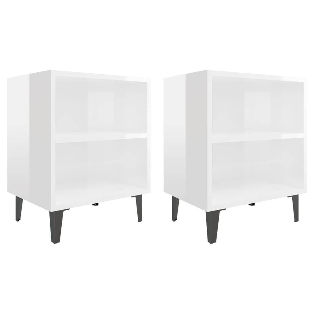 2x Szafka Nocna Stolik Komoda Biała Do Sypialni Pokoju Salonu 40x30x50 cm