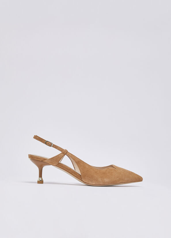 Slingback in camoscio