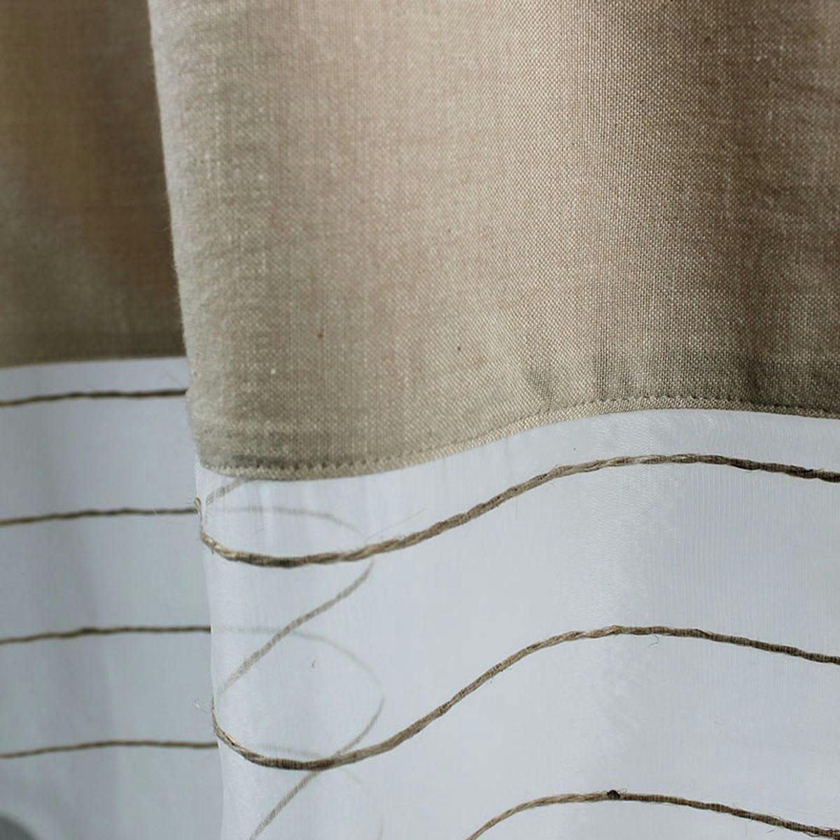 SHAMLYNE - Voilage effet soie avec du coton et jute écru 110x250
