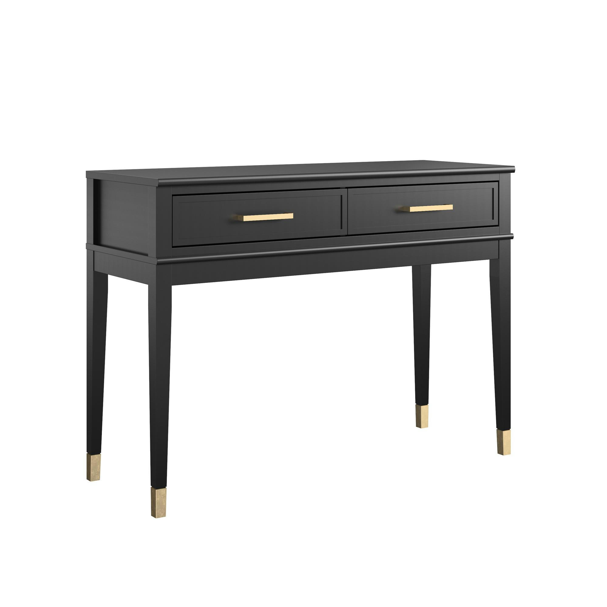 WESTERLEIGH - Table console avec 2 tiroirs en MDF noir