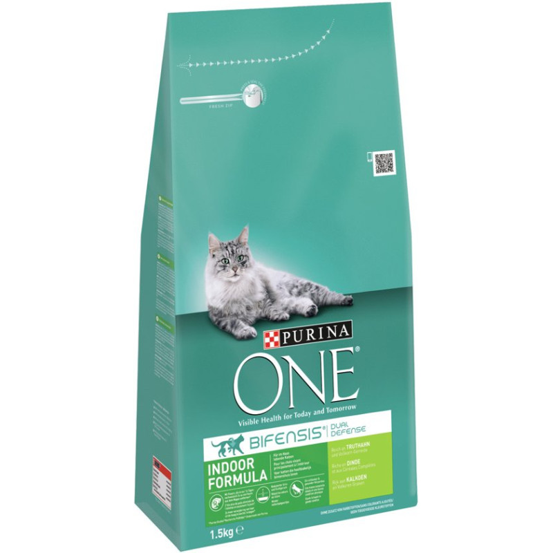 Sac de croquettes à la dinde pour chat d'intérieur One Bifensis 1,5 kg PURINA