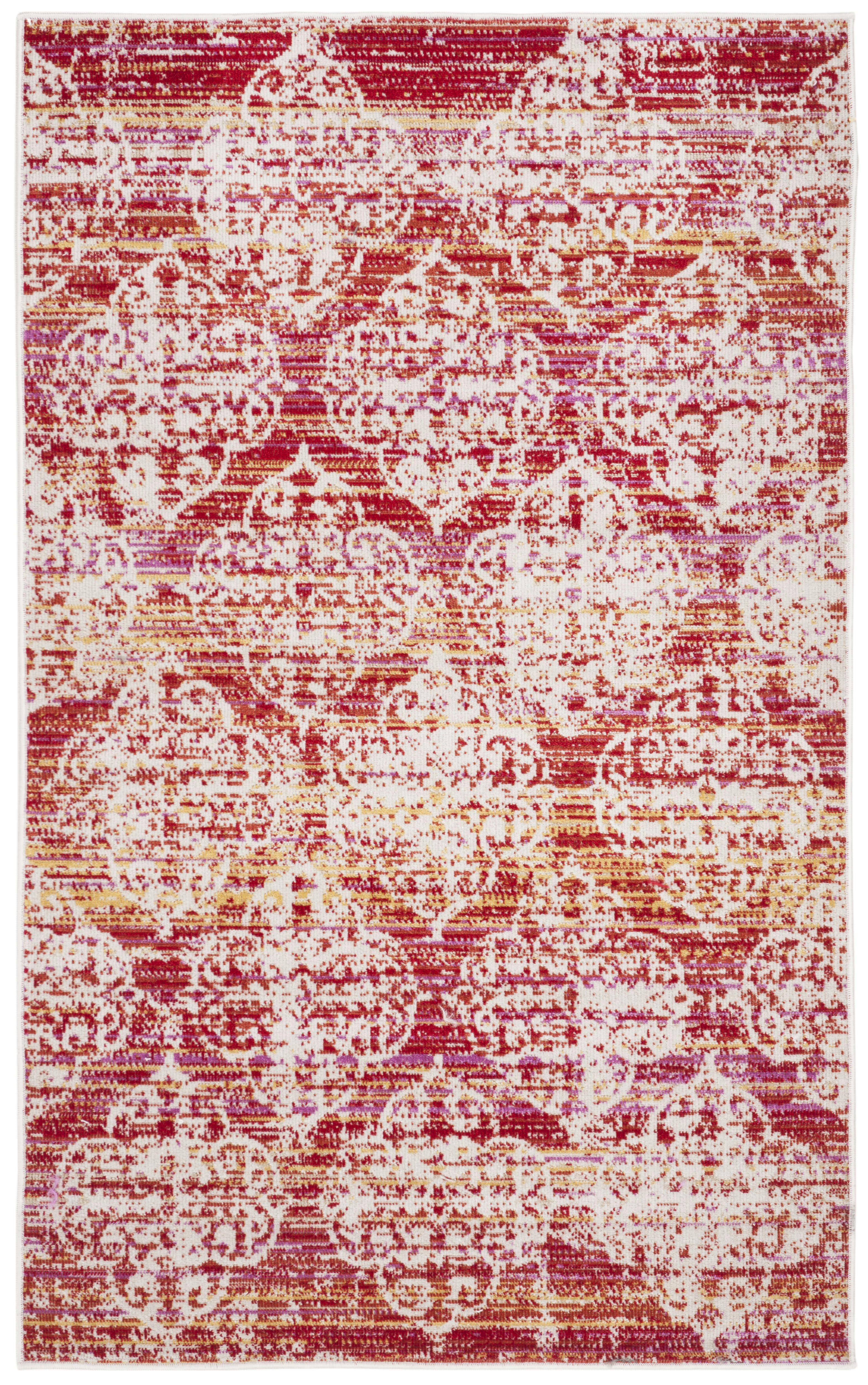 MONTAGE - Tapis interieur & exterieur en rose & multi, 91 x 152 cm