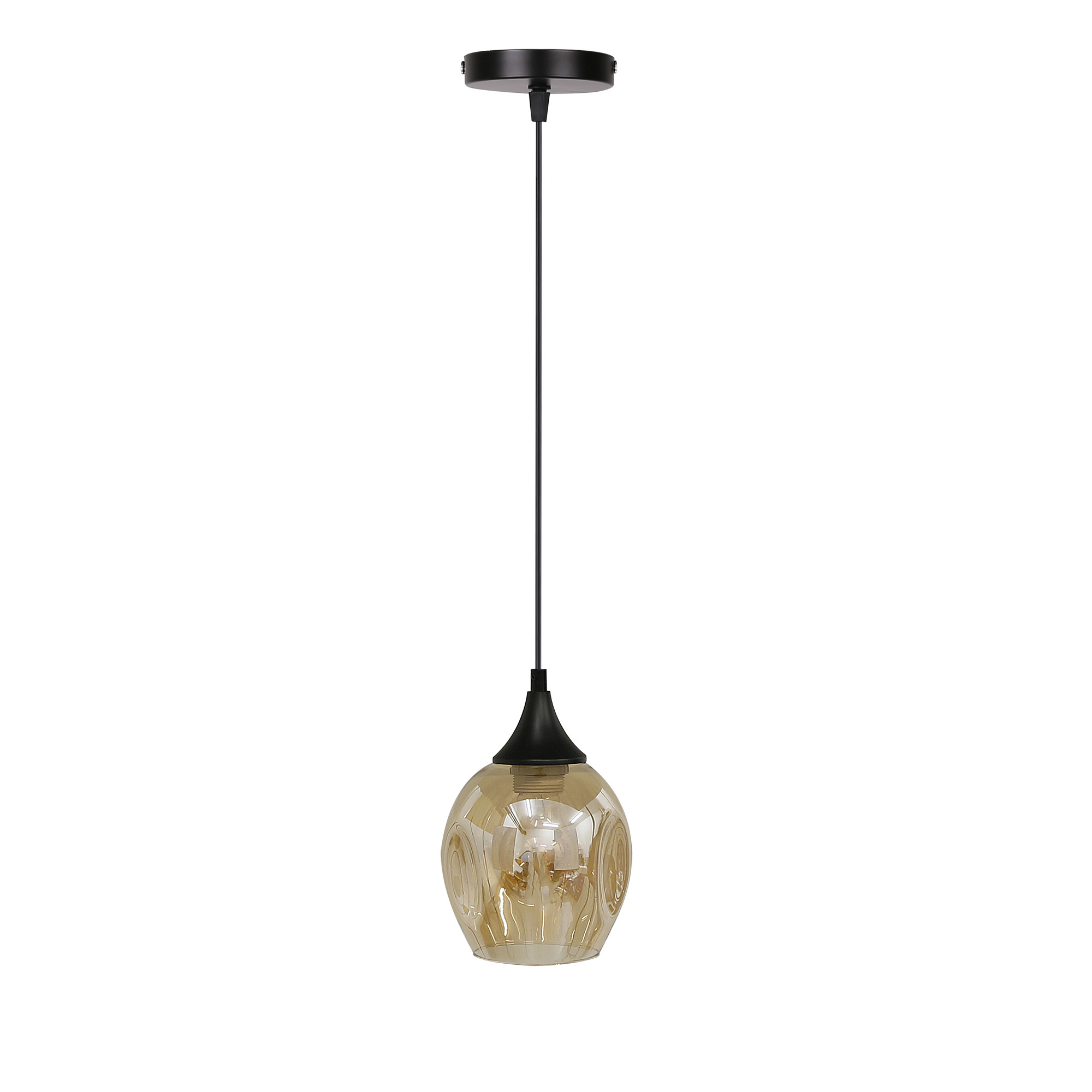 Lampa wisząca ASPA czarny 1x40w e27 klosz brązowy