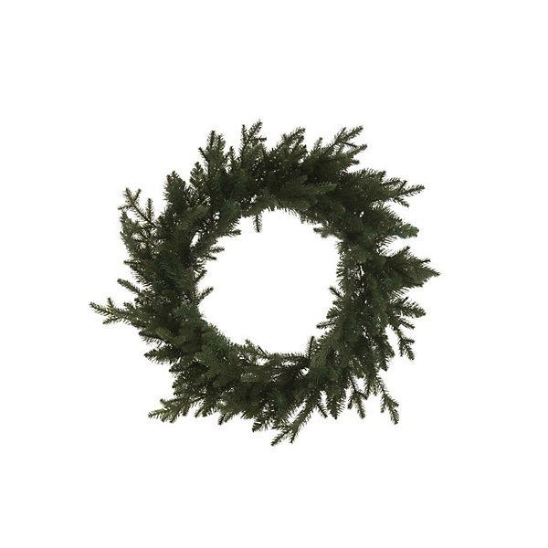 Couronne artificielle de 20 leds en métal vert D.60 cm