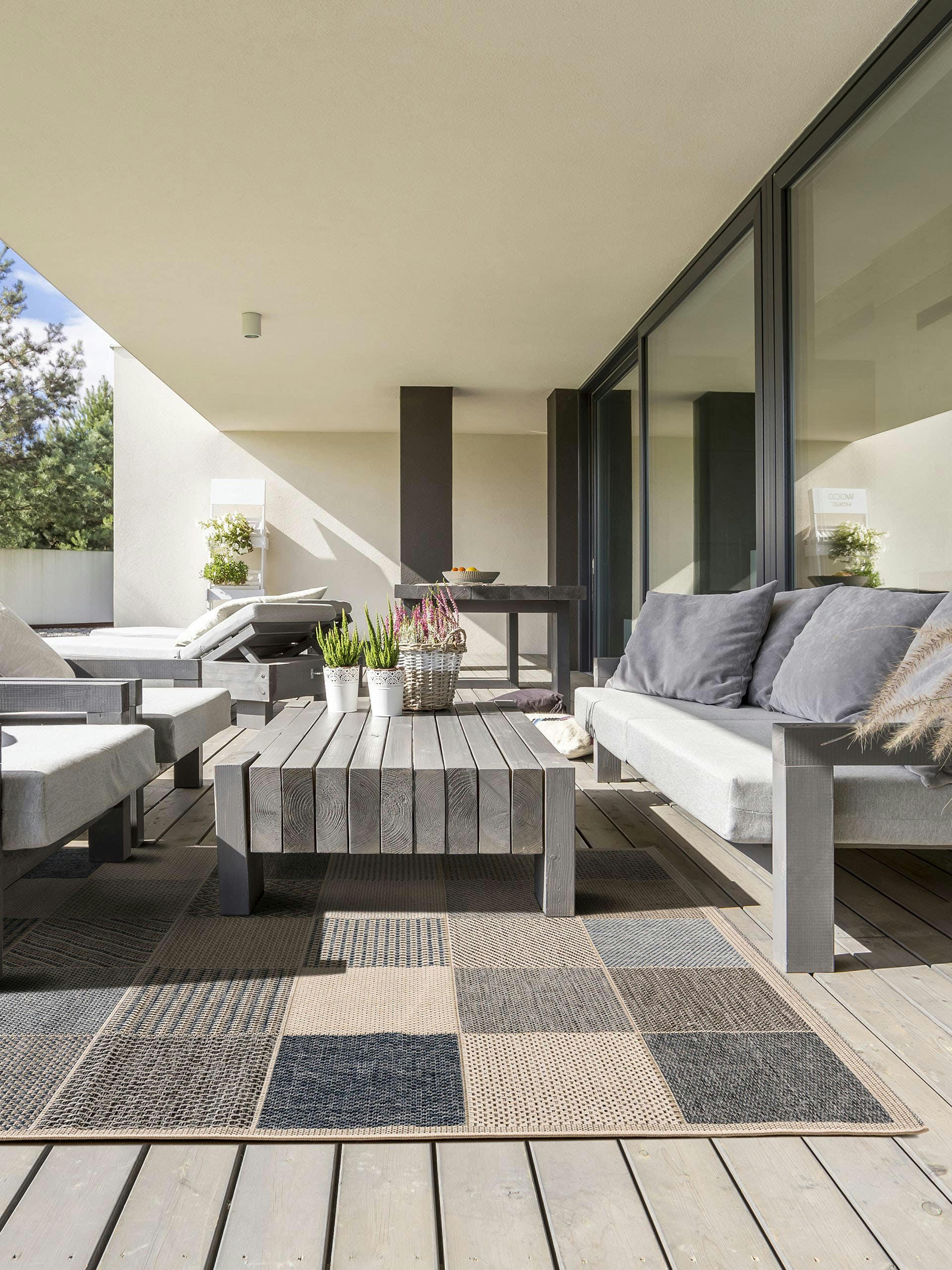 RIVER - Tapis d'extérieur & intérieur bleu 100x150