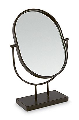 vtwonen Ovale Spiegel Staand - Tafelspiegel - Woonaccessoires - Zwart - 20x31cm