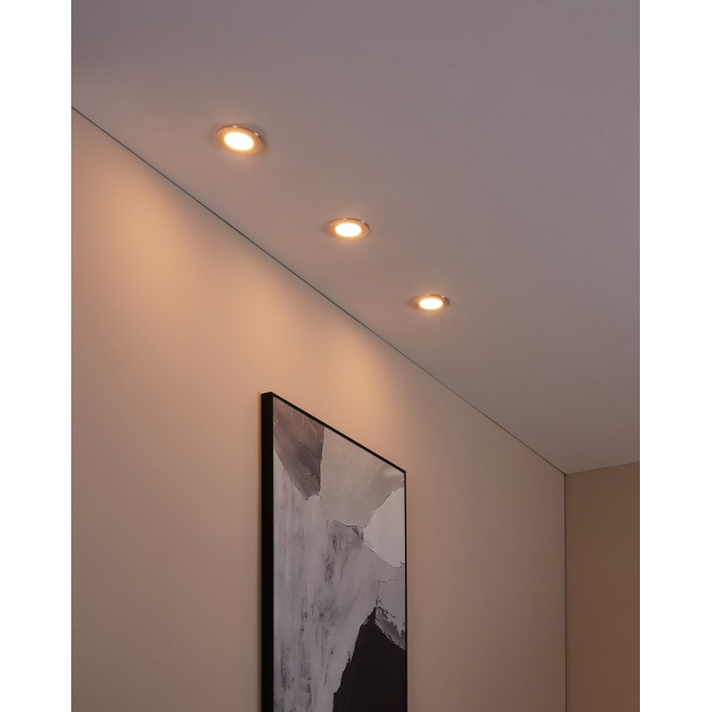 Spot encastrable LED Fueva 1 chrome blanc blanc chaud IP44 350 lm 2,8 W 3 pièces EGLO