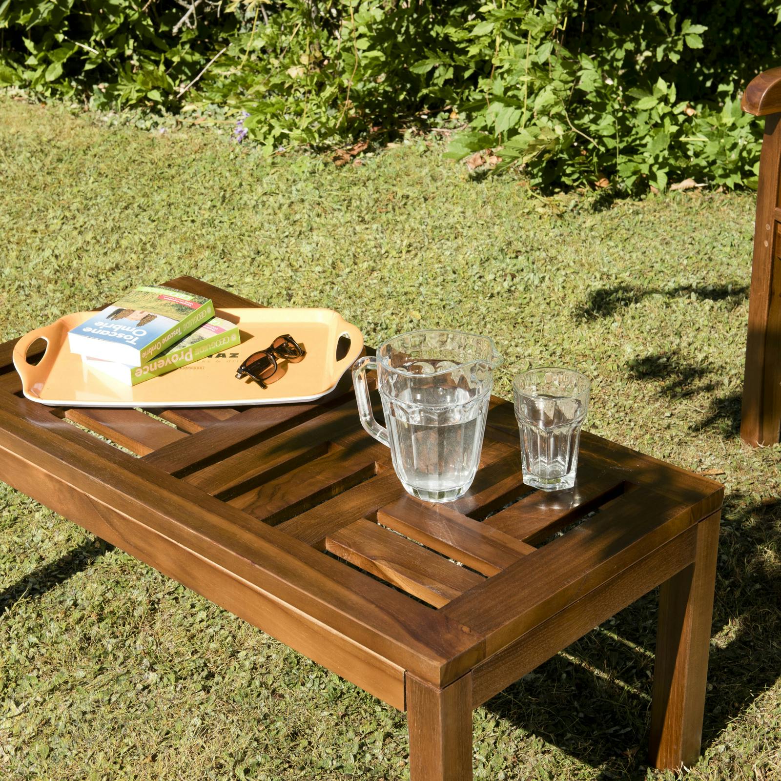 Table basse de jardin en teck huilé 100 cm MACAO