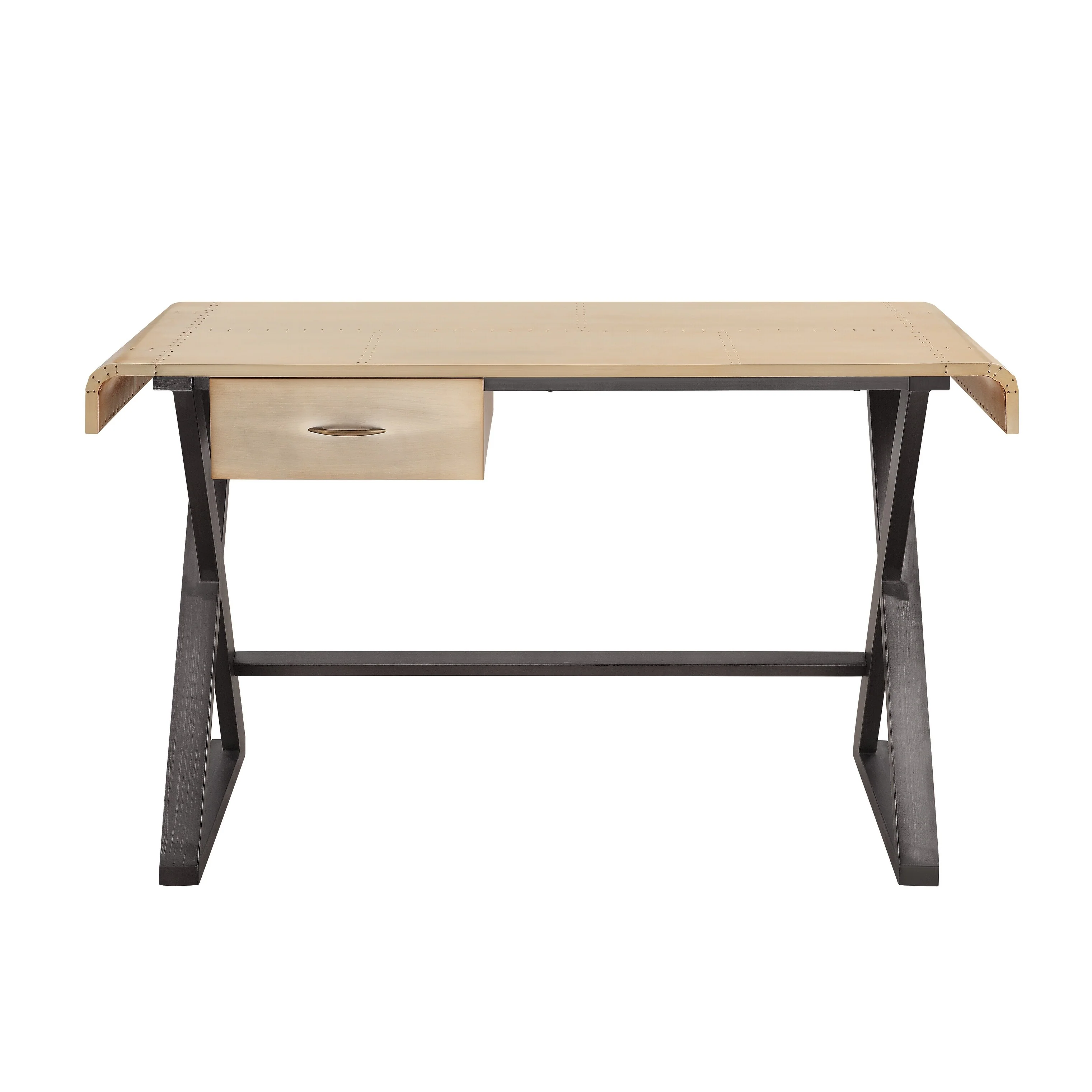 Danton Gold Aluminum Rectangular Writing Desk