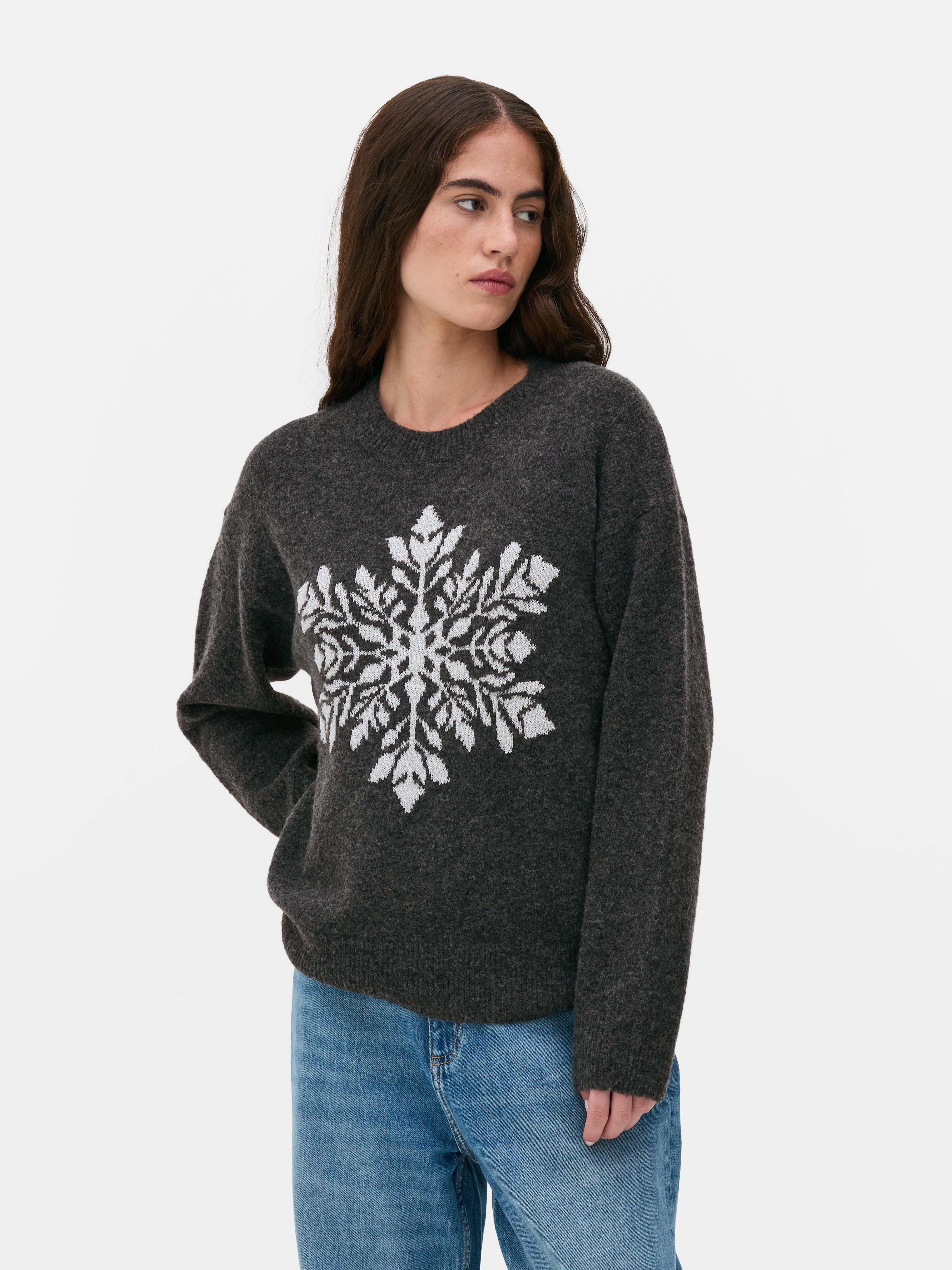 Knitted Snowflake Christmas Sweater