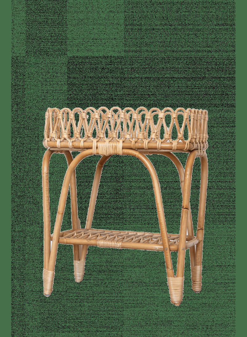 JUNE - Chevet / table d'appoint en rotin naturel - plateau fantaisie
