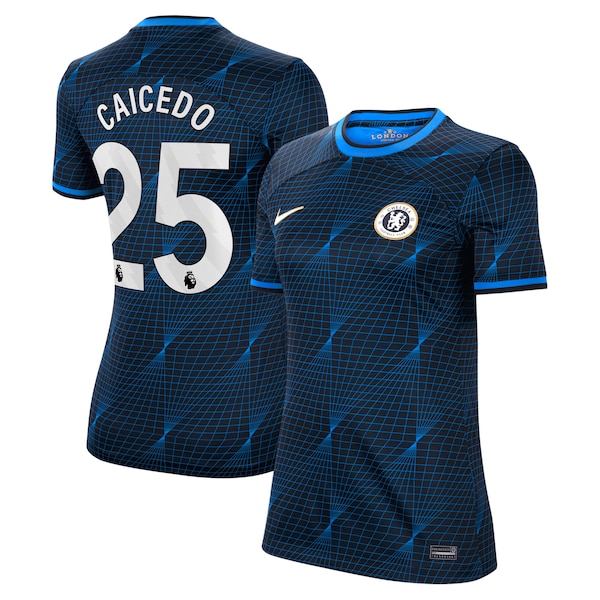 Moisés Caicedo Chelsea Nike Women's 2023/24 Away Stadium Replica Player Jersey - Navy/Blue