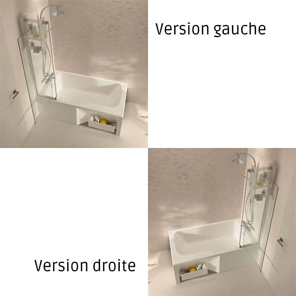 Baignoire bain douche JACOB DELAFON Malice 160 x 85 cm version Droite, Blanc mat