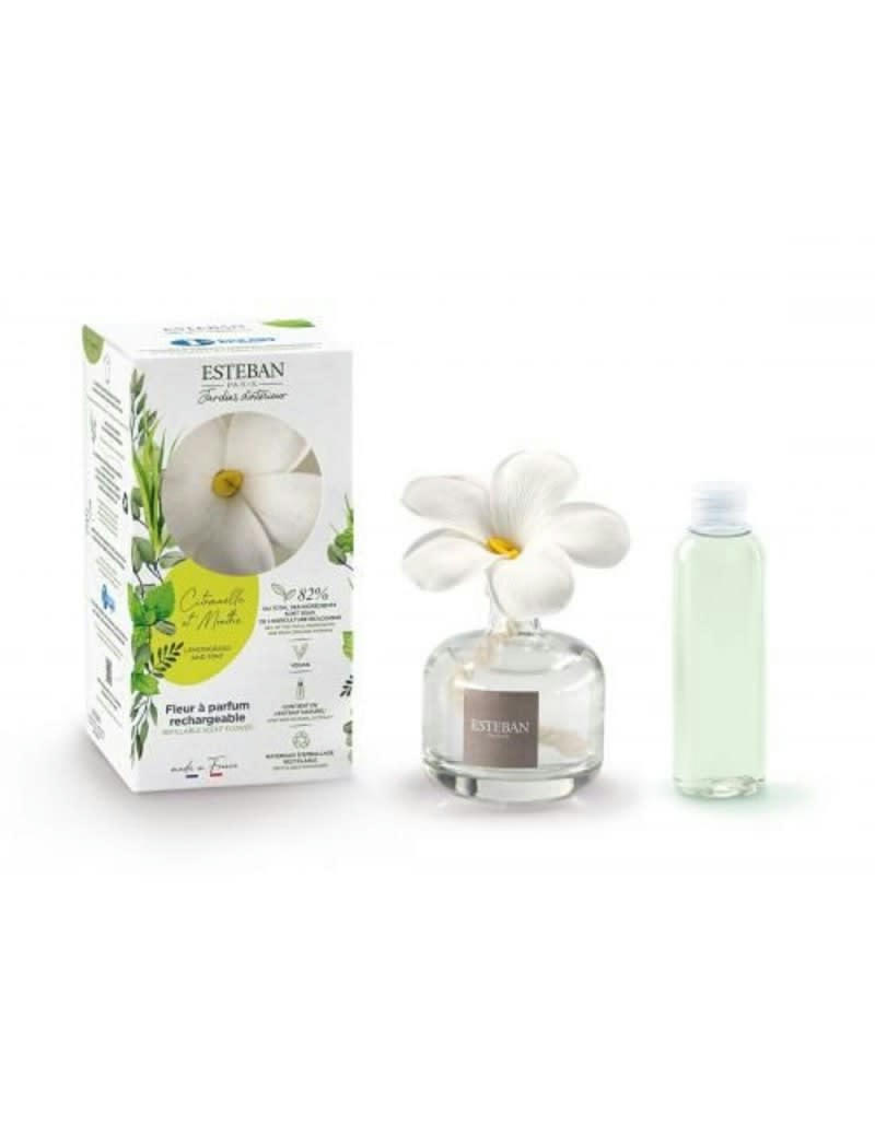 CITRONNELLE ET MENTHE - Fleur à parfum rechargeable citronnelle et menthe 75ml