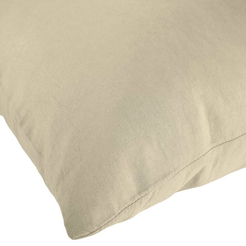 Taie d'oreiller carrée 63x63cm polyester uni taupe