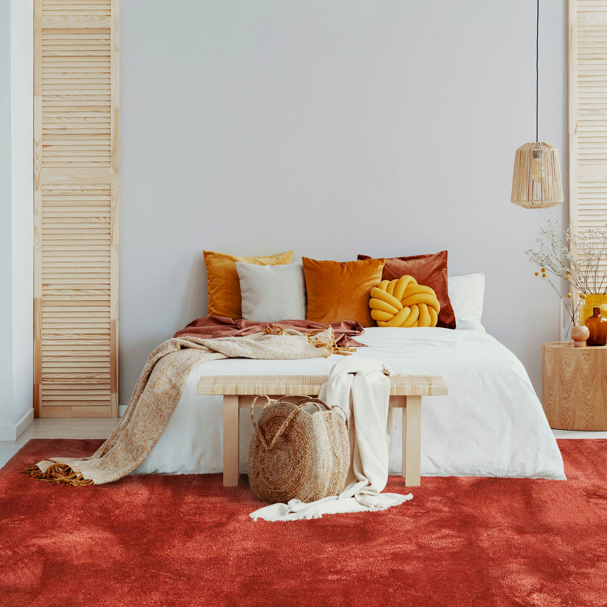 SAUVAGE - Tapis à poils longs extra-doux terra cotta 160x230