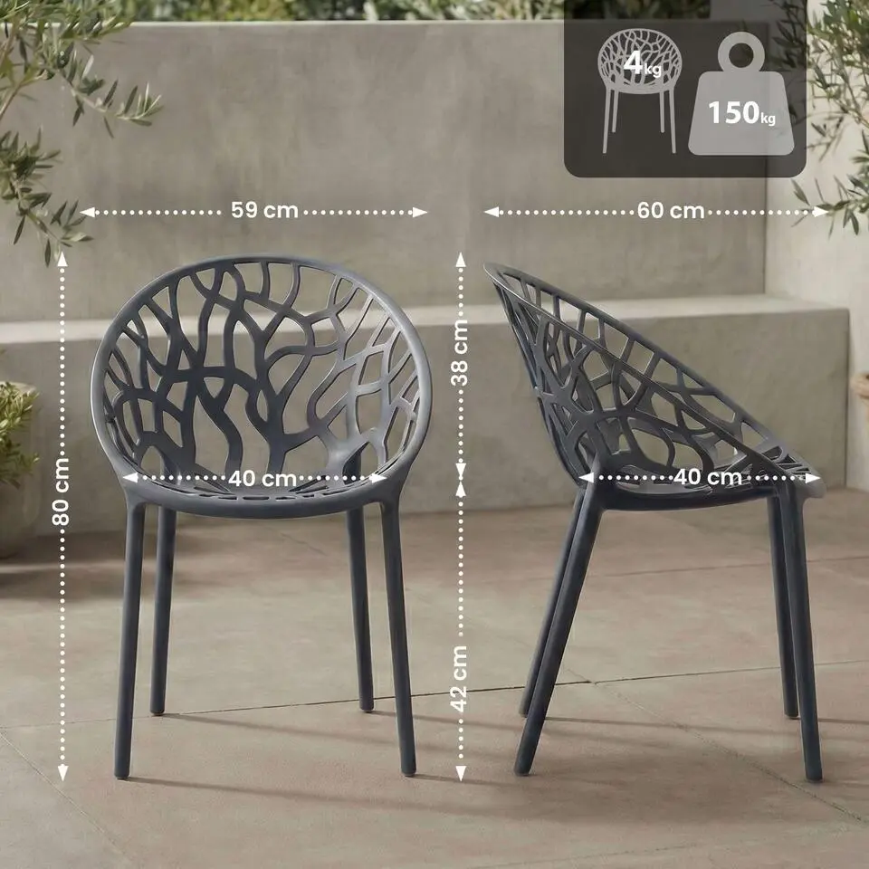 CLP Tuinstoel Hope Kunststof - antraciet