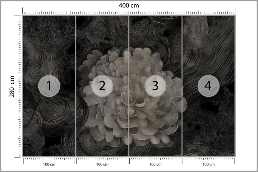 Fototapeta Monochromatyczna Kwiatowa Abstrakcja 400x280cm