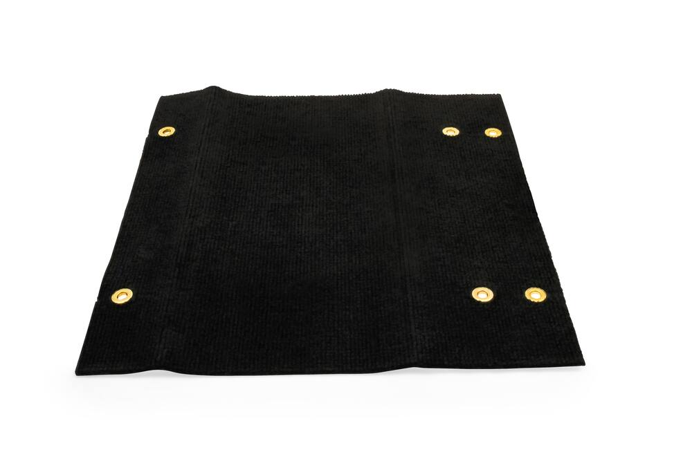 Camco Premium Single Rib Step Rug, 17.5-in x 18-in, Black