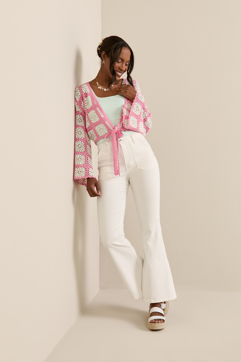 Lilly Tie Front Crochet Cardigan