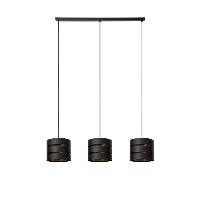 Suspension Rosas noire et or E27 3 x 40 W LUCIDE