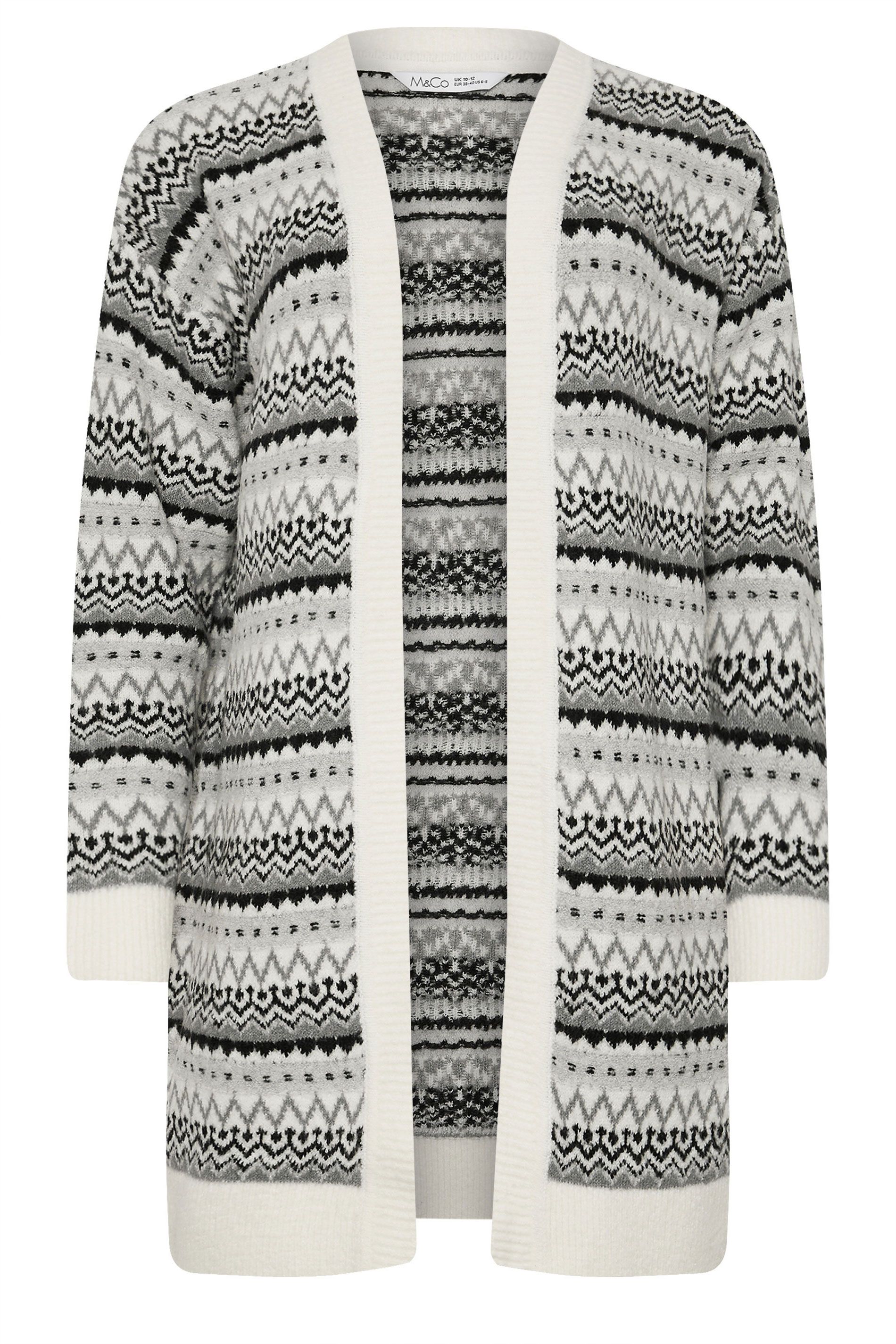 M&Co Fairisle Longline Cardigan