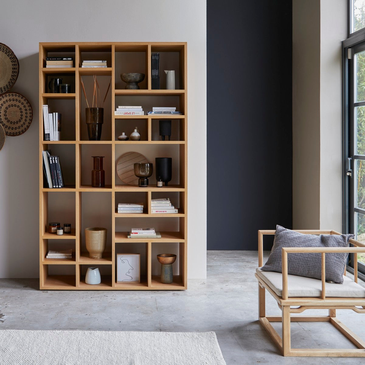 Tikamoon - Eyota - Hoge eiken boekenkast