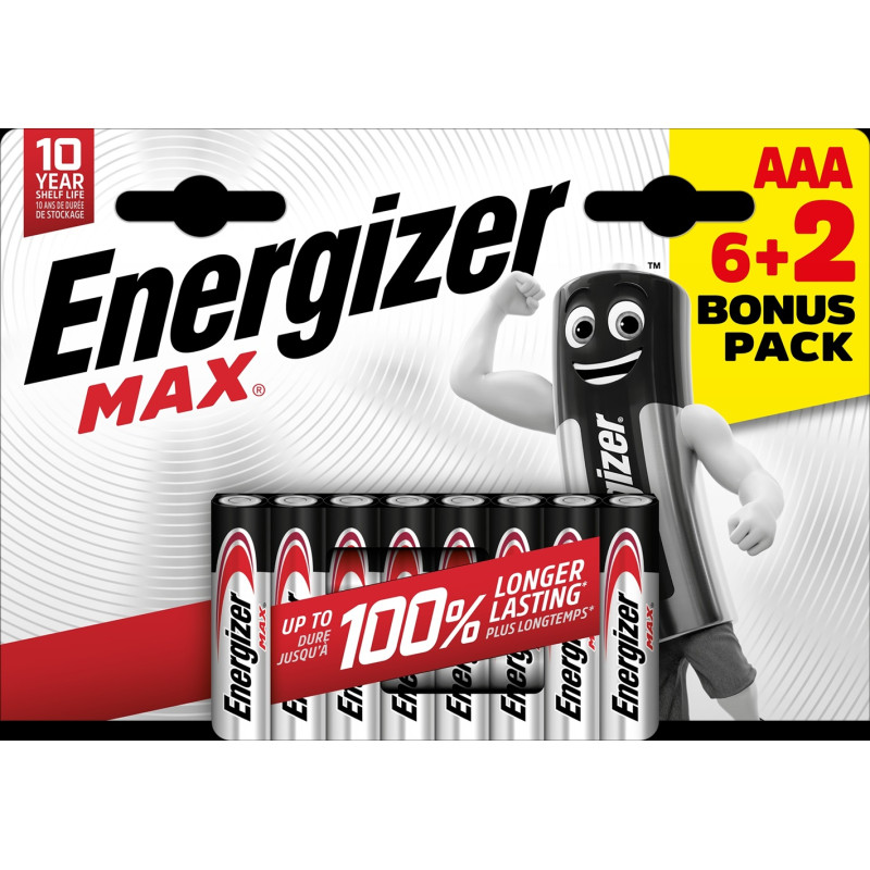 Pile alcaline AAA Max 6   2 gratuites ENERGIZER