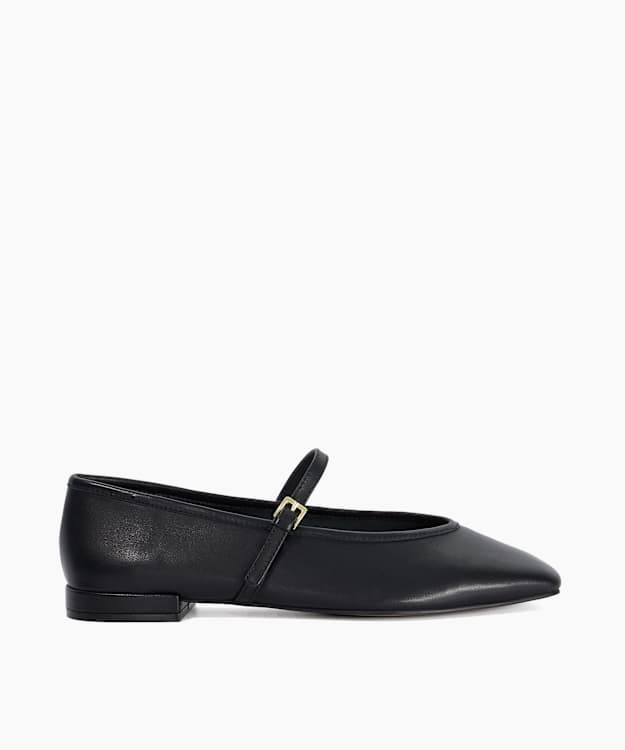 Hearthrob Black - Leather Mary Jane Ballet Flats