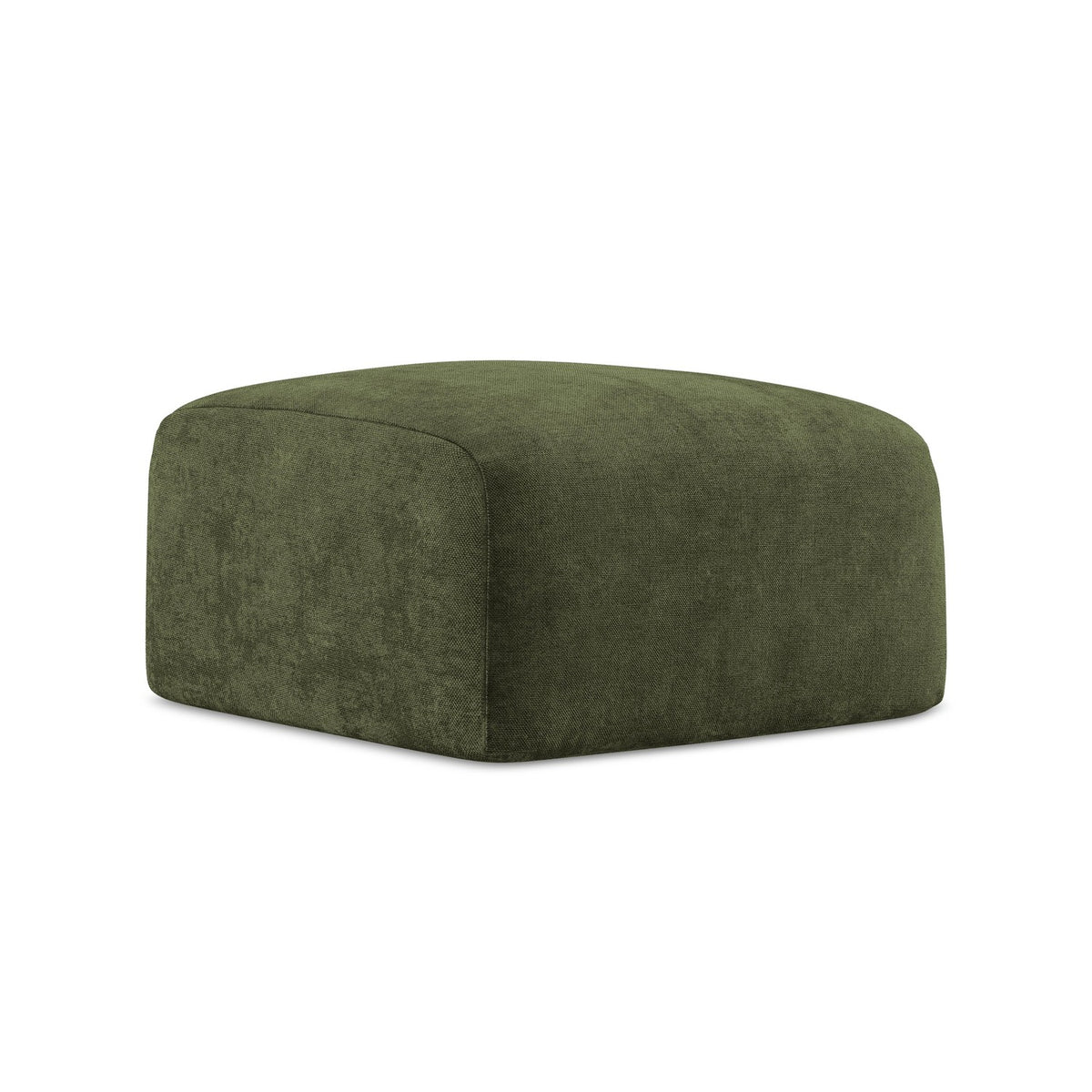 LaMiaSofa Poef Savona - chenille stof - olijf - 65x65x40