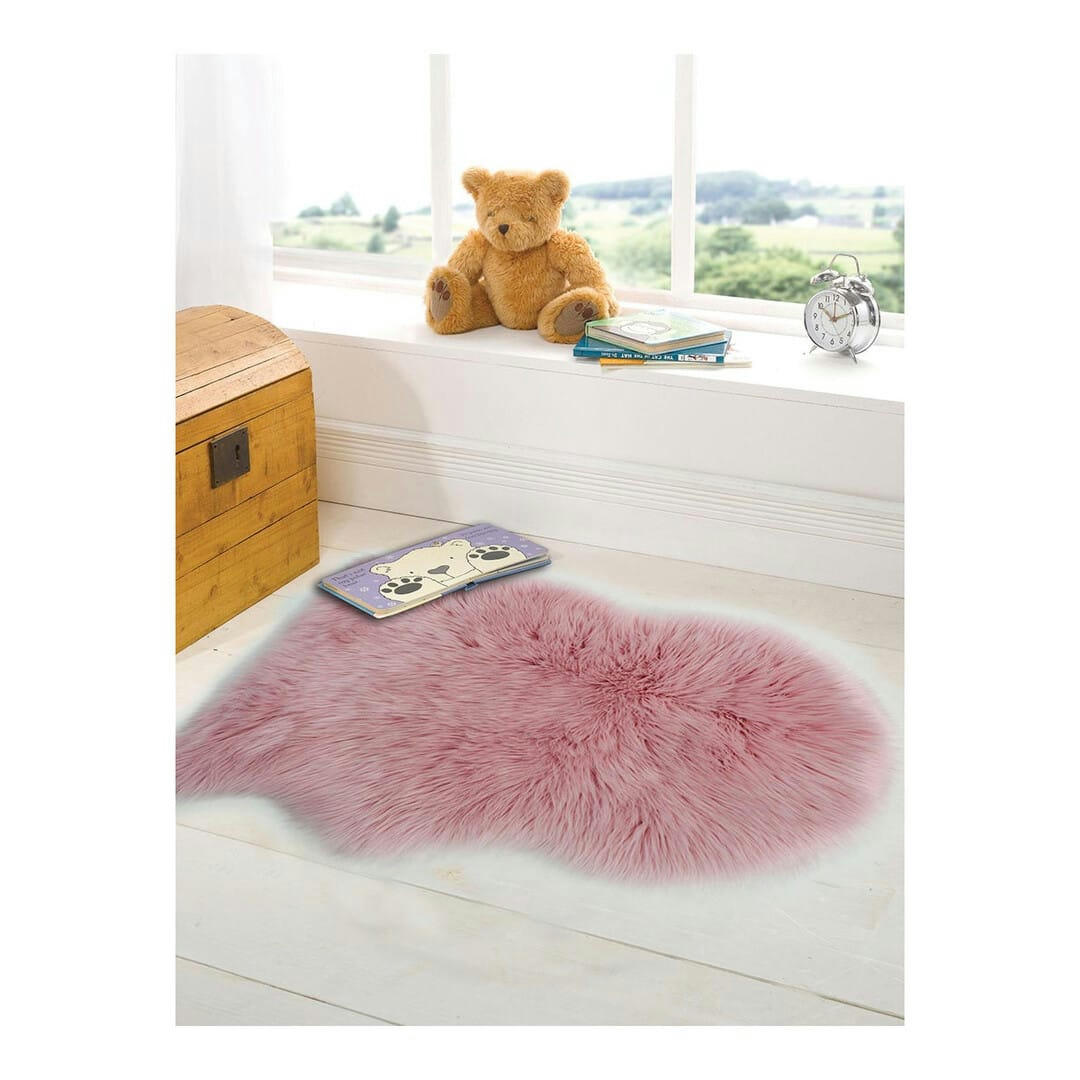 SHEEPSKIN - Tapis   en polyester rose 60x90