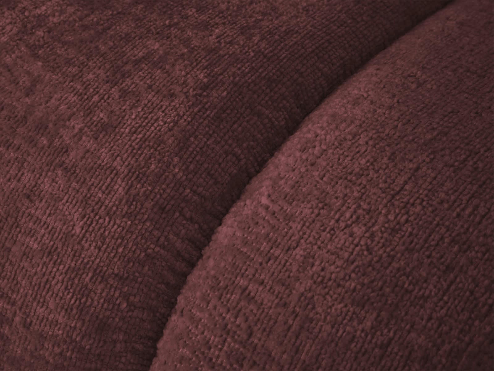LUPINE - Pouf 1 place en tissu chenille bordeaux