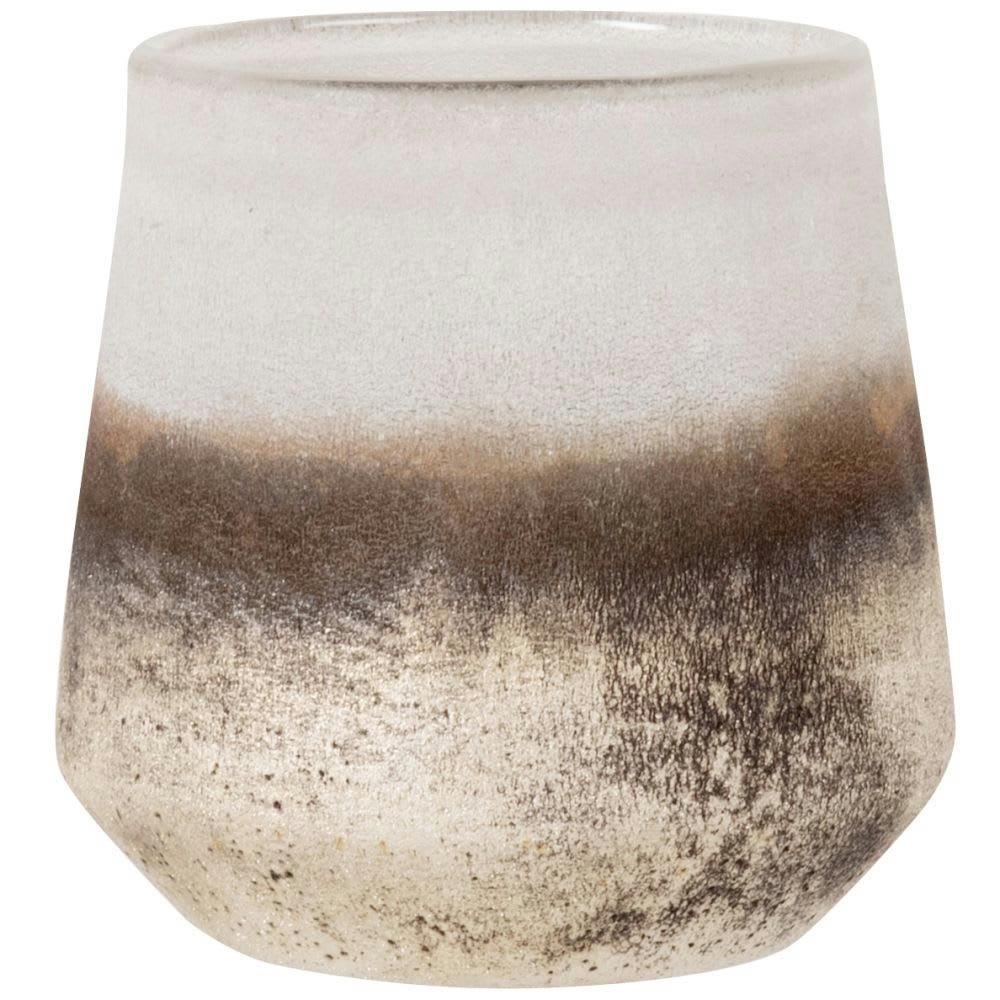 HUGO - Photophore en verre argenté dégradé