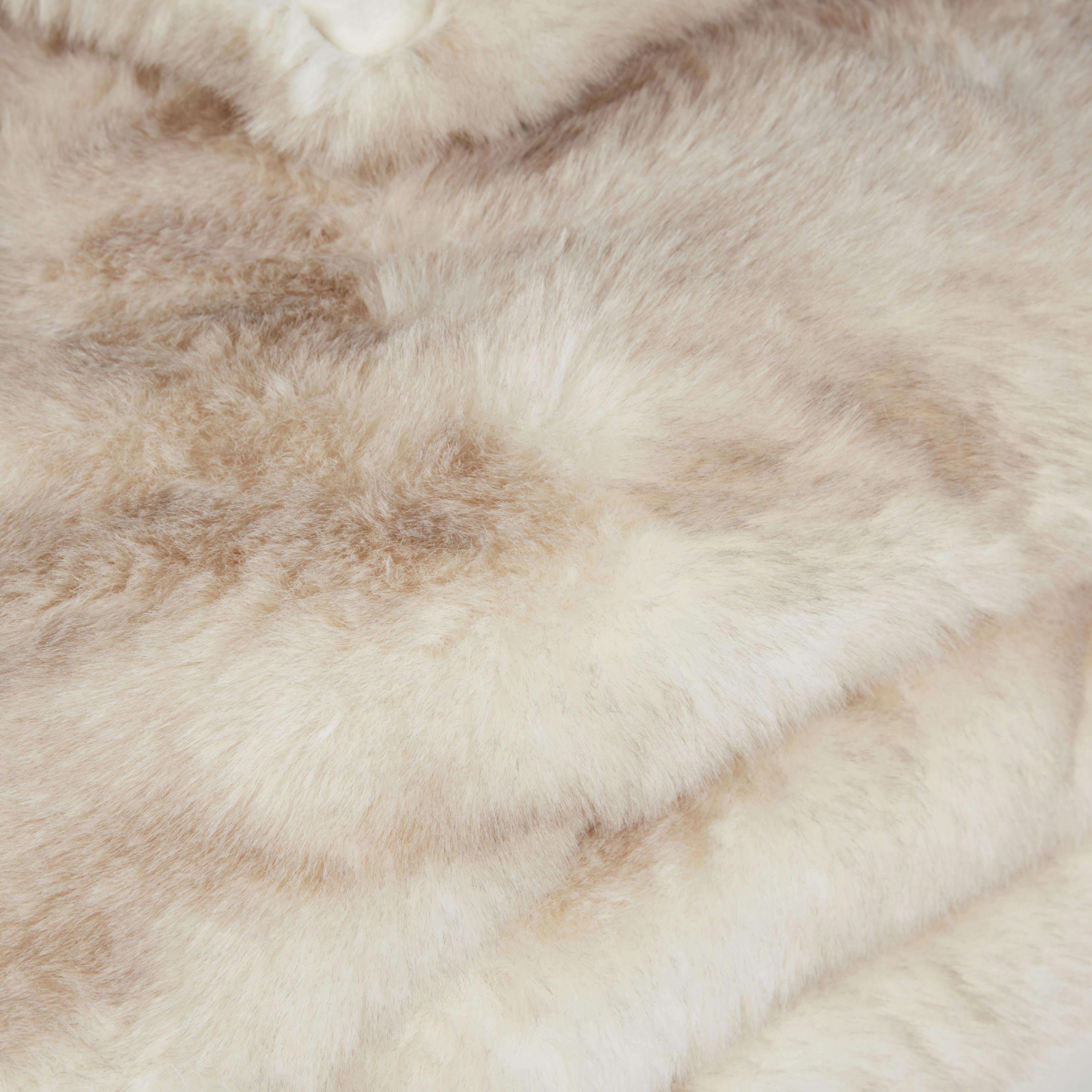 ERIKA - Boutis imitation fourrure crème et marron 150x180