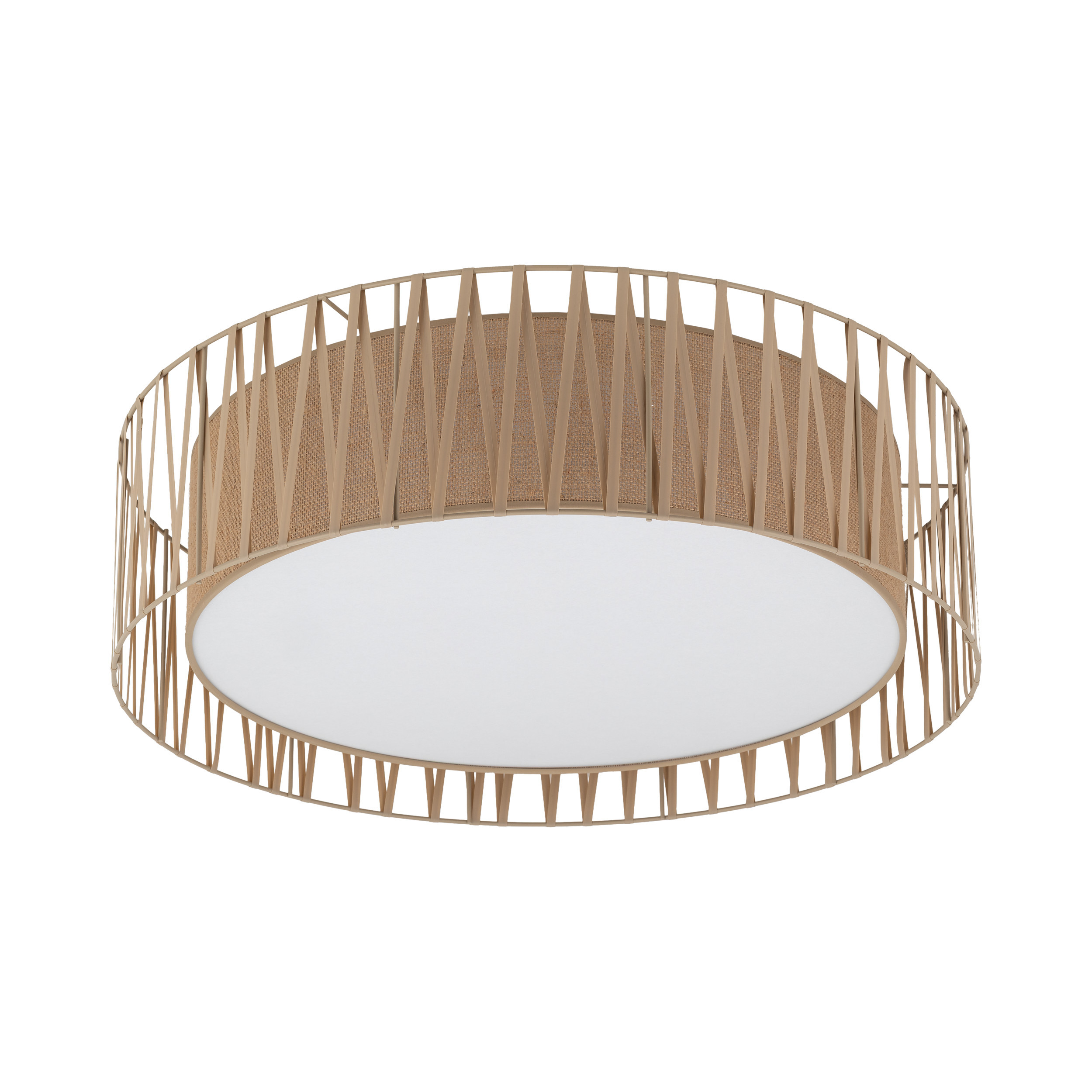 Plafon Tk Lighting Harmony Sabia Beżowa Pleciony Lniany Abażur 6Xe27