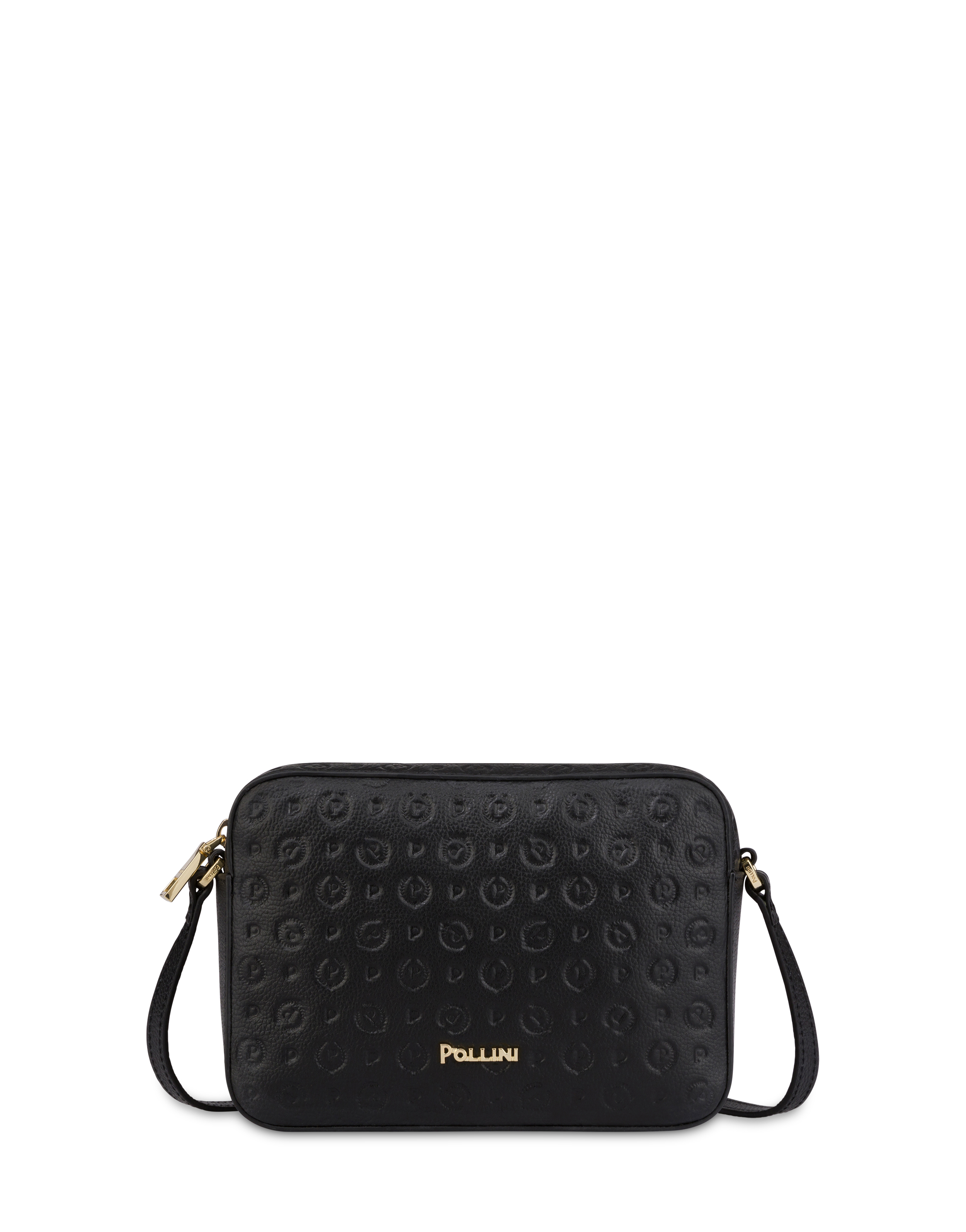 Borsa A Tracolla Heritage Logo Embossed Nero