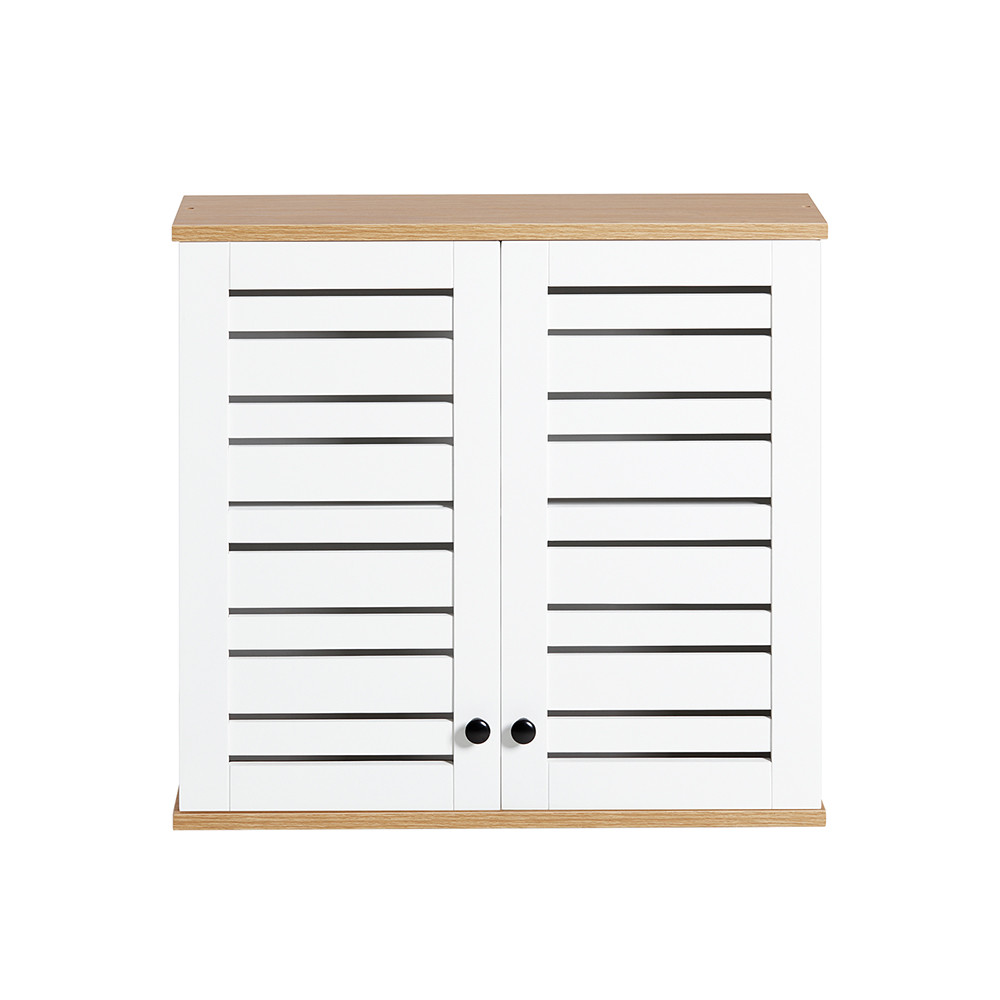 SoBuy Wisząca szafka z 2 drzwiczkami Biały 60x19x56cm BZR42-W